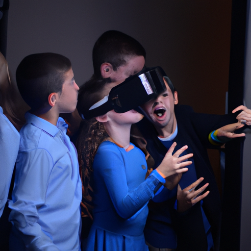 תמונה של ילדים נהנים עם משחק מציאות מדומה בבר מצווה