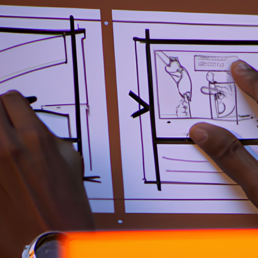 תמונה של יד משרטטת לוח תכנון לסרטון אנימציה.